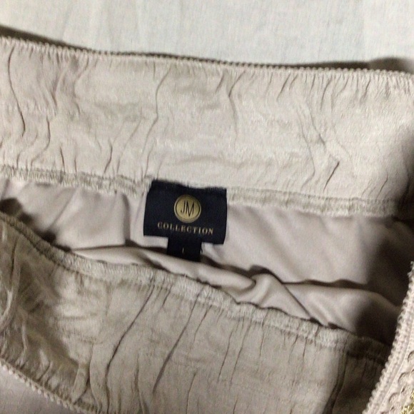 JM Collection Beige A-Line Skirt - Picture 2 of 8